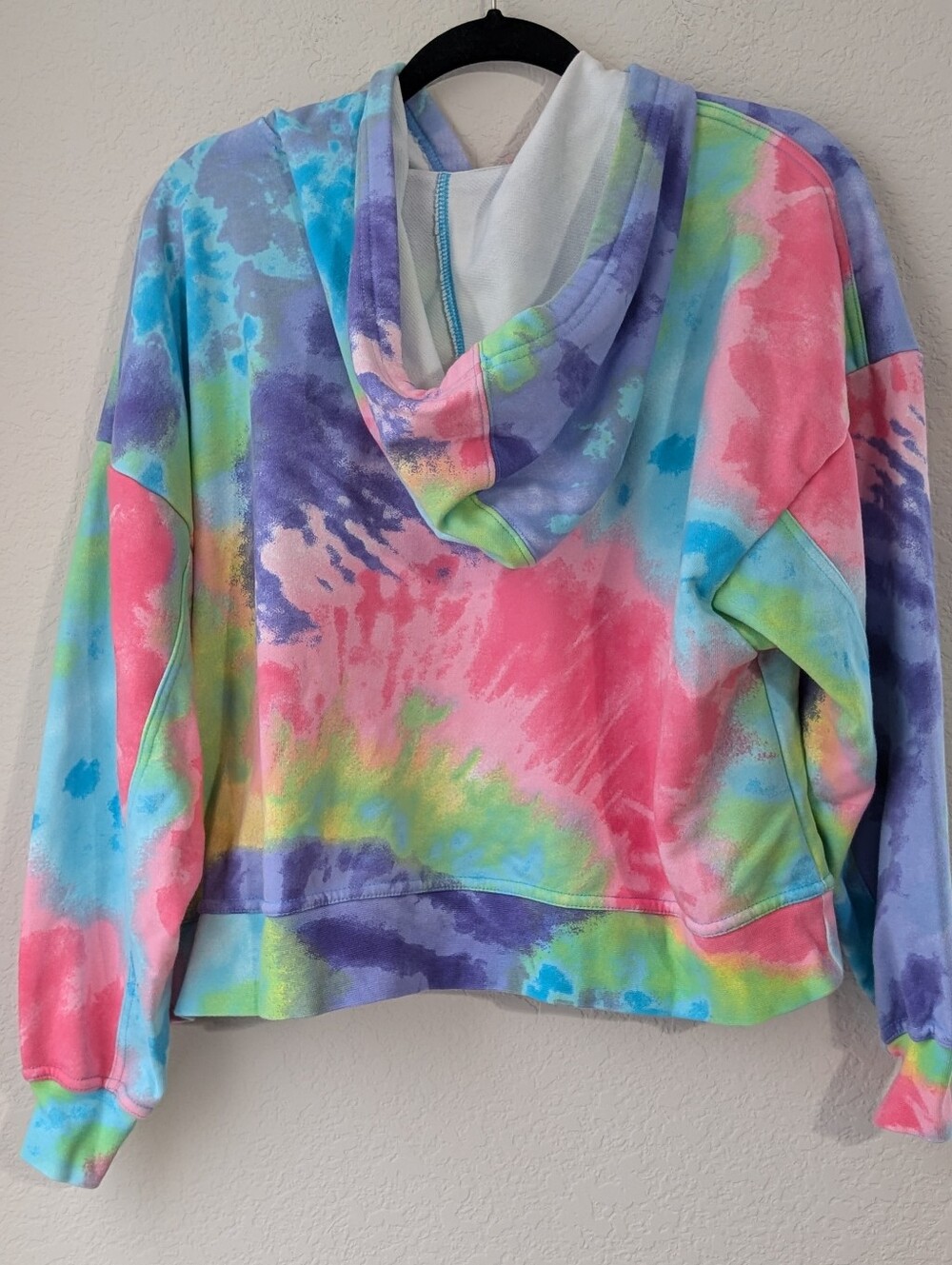 Nike Training Plus Dri-FIT fleece tie dye Crop hoodie in multicolor Size Large - Picture 7 of 9